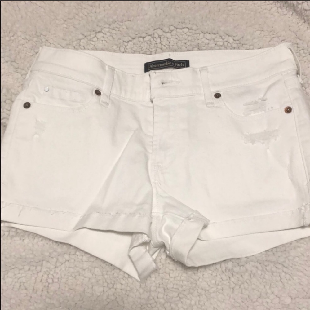 Abercrombie and Fitch Denim White Shorts